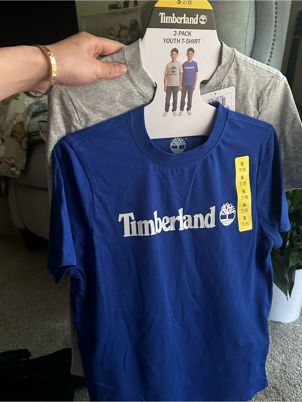 Timberland Boys' Blue & Gray Logo Short-Sleeve Tee - 2-Pack Size 7/8